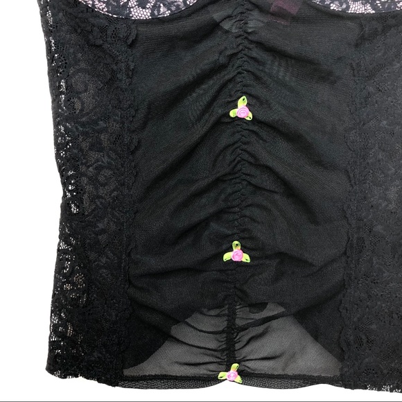 Vintage Betsey Johnson Rose Mesh Lace Corset Bra M - Picture 5 of 14